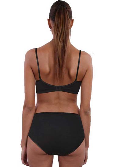 Classic Black Organic Cotton Bra Panty Set