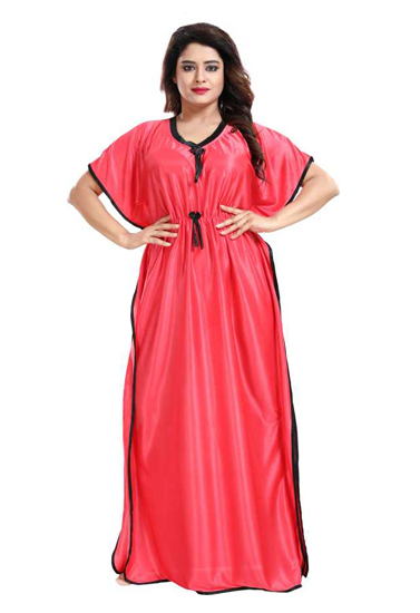 "Cute Comfy" Women's Dark Pink Kaftan Style Nightgown