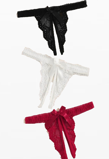 3 pack seductive open crotch panties