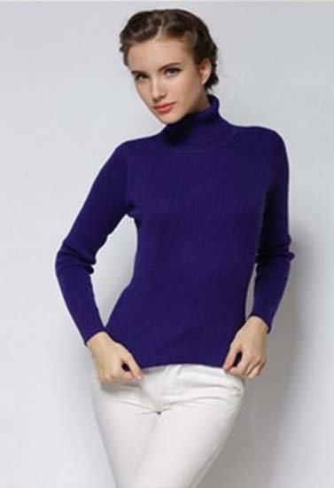 Women’s Hot Ink Blue Turtle Neck Sweater