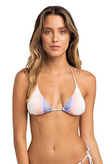 "COMFY" Blue Strip Halterneck Bikini Beach Top