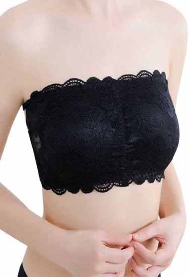 "COMFY" Women Black Tube Lightly Padded Bra