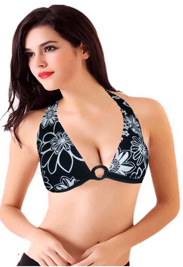 Kays Lovely Tribal Floral Design Halter Bra