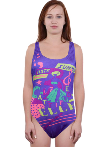 Printed Violet Bathing Swimsuit