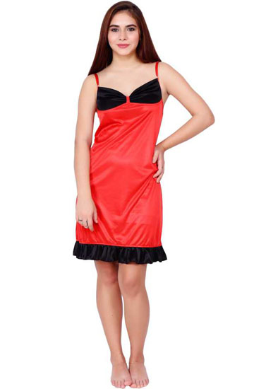 Women Red Color Chemise Top
