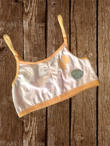 Lasenza Girl Pink Cotton Orange Spaghetti Straps First Bra