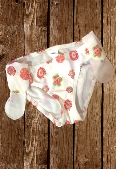 Kiabi White Side Wings Cute Printed Bikini Cut Panty