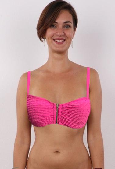 Single Neon Pink Secure Zip-Front High Impact T-Shirt Bra