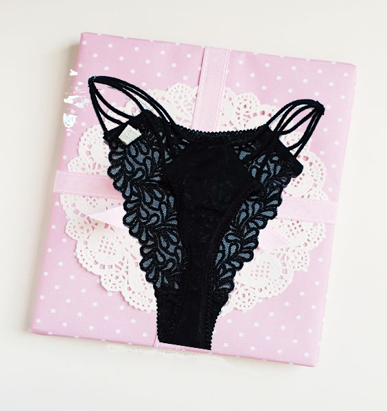 Yaming  Amazing Fully  Transparent Embroidered String Thong