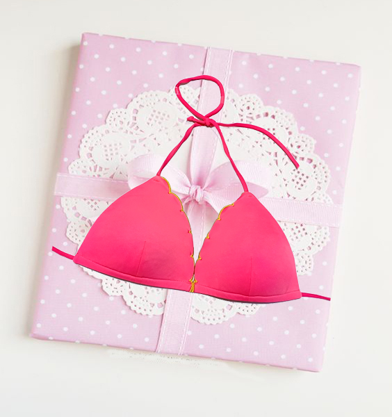 Snazzy Pink Padded Wireless  Halter Bra