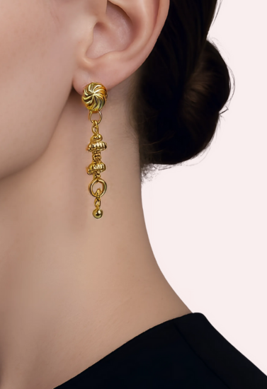 Heritage Charm Gold-Plated Drop Earrings