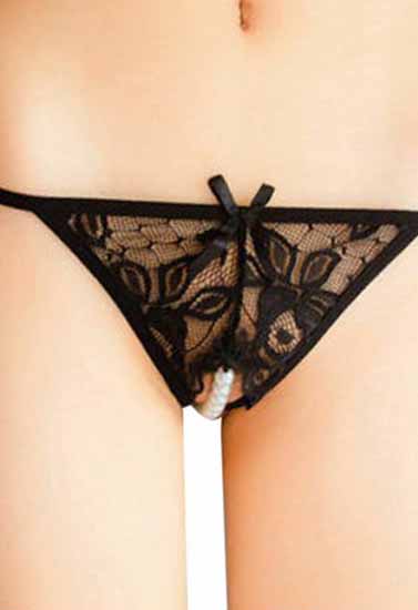 Sexy Open Crotch perl G String Panties