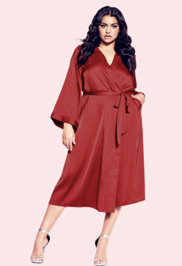 5XL-6XL Silk Satin Robe for Plus Sizes