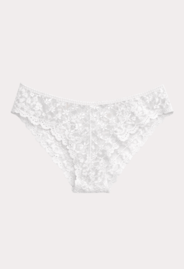 Elegant White Floral Lace Panty