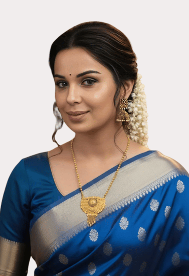 Traditional Temple Design Gold-Toned Mangalsutra with Antique Statement Pendant